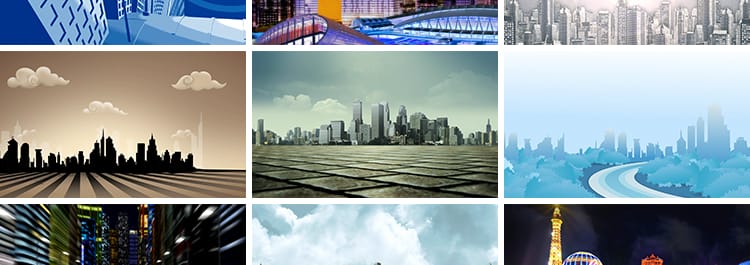 城市街道夜景卡通高楼大厦建筑演出舞台LED屏幕背景动态视频素材