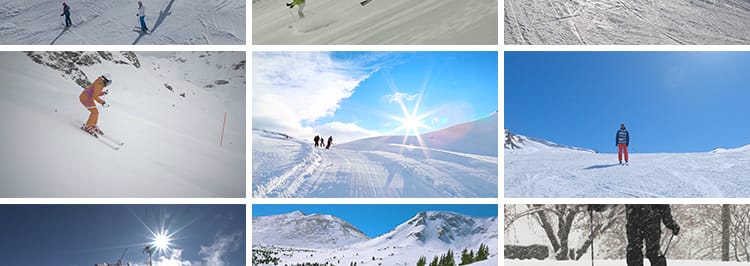 滑雪冬季滑雪场雪山高山冬天惊险极限运动户外高清实拍短视频素材