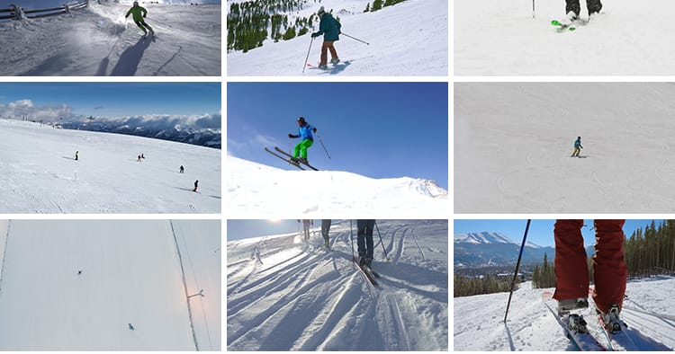 滑雪冬季滑雪场雪山高山冬天惊险极限运动户外高清实拍短视频素材