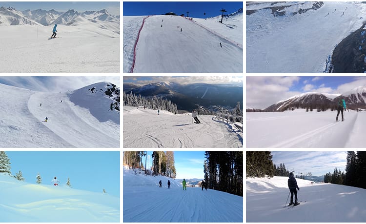 滑雪冬季滑雪场雪山高山冬天惊险极限运动户外高清实拍短视频素材