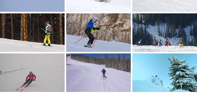 滑雪冬季滑雪场雪山高山冬天惊险极限运动户外高清实拍短视频素材