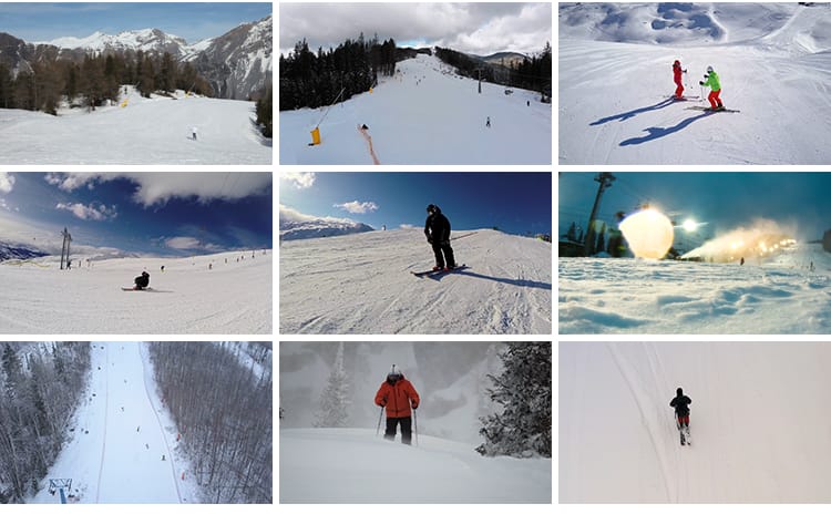 滑雪冬季滑雪场雪山高山冬天惊险极限运动户外高清实拍短视频素材