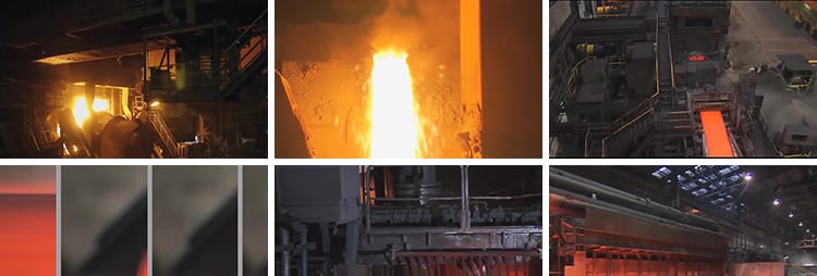 冶炼钢铁厂钢材生产制造融化熔炉铁水锻造铁匠重工业建材视频素材