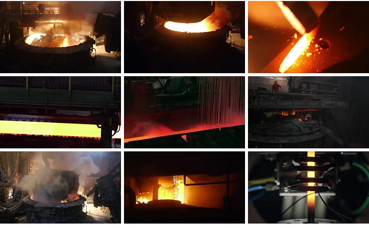 冶炼钢铁厂钢材生产制造融化熔炉铁水锻造铁匠重工业建材视频素材