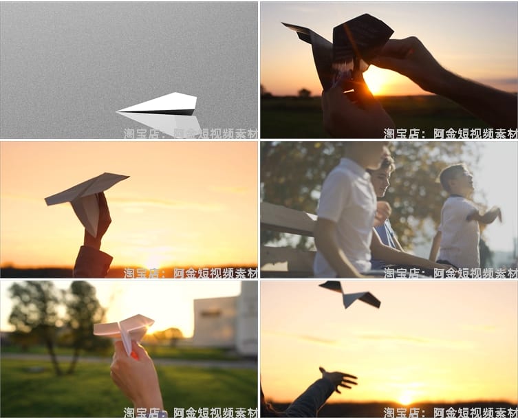 纸飞机放飞梦想起航希望未来夕阳飞越正能量实拍短视频素材剪辑