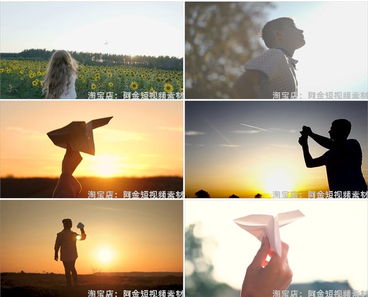 纸飞机放飞梦想起航希望未来夕阳飞越正能量实拍短视频素材剪辑