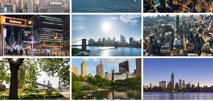 美国纽约城市风光夜景航拍全景曼哈顿街景延时高清实拍短视频素材