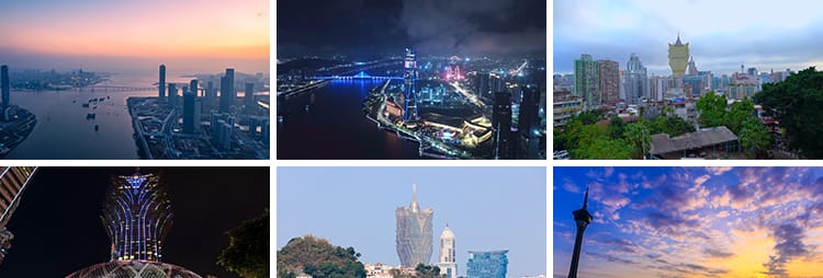澳门风景风光城市建筑旅游地标CBD航拍延时夜景高清实拍视频素材