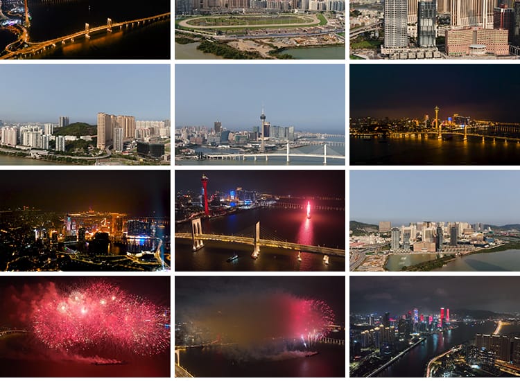 澳门风景风光城市建筑旅游地标CBD航拍延时夜景高清实拍视频素材