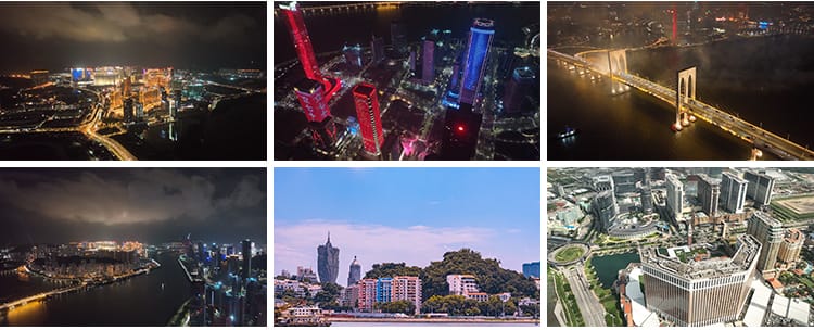 澳门风景风光城市建筑旅游地标CBD航拍延时夜景高清实拍视频素材