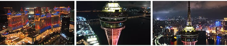 澳门风景风光城市建筑旅游地标CBD航拍延时夜景高清实拍视频素材