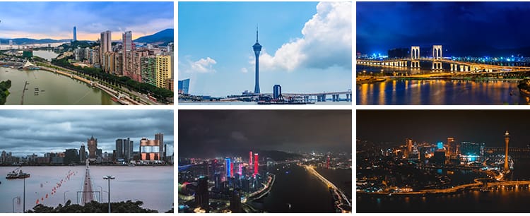 澳门风景风光城市建筑旅游地标CBD航拍延时夜景高清实拍视频素材