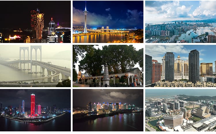 澳门风景风光城市建筑旅游地标CBD航拍延时夜景高清实拍视频素材