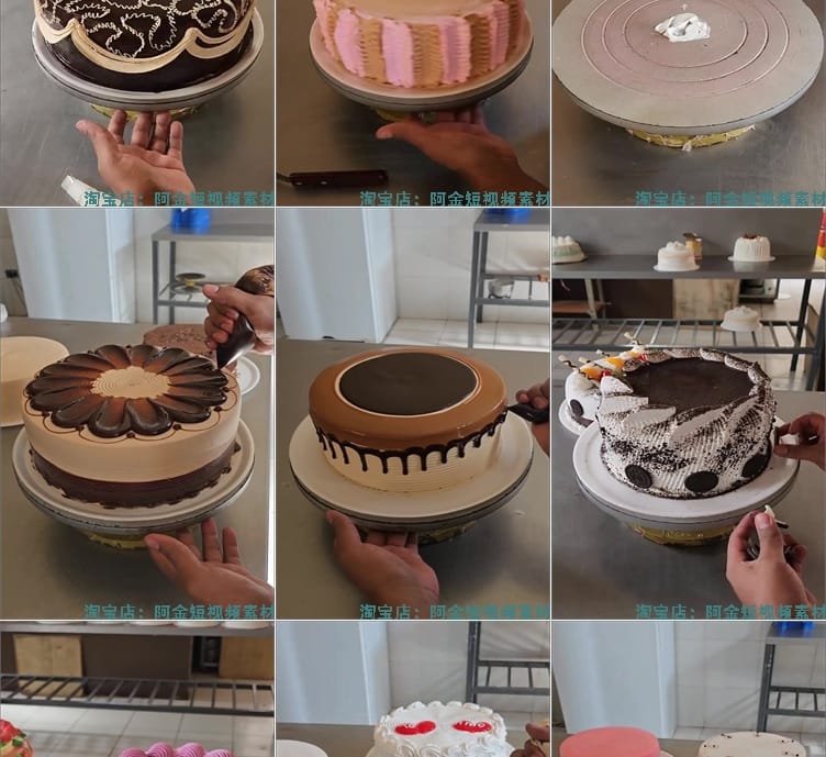 竖屏蛋糕裱花美食甜品手工高清国外短视频解压小说推文素材引流