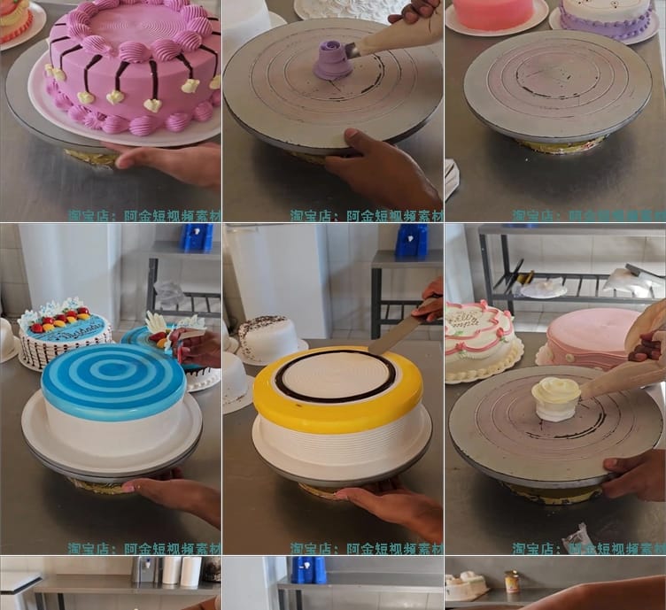 竖屏蛋糕裱花美食甜品手工高清国外短视频解压小说推文素材引流