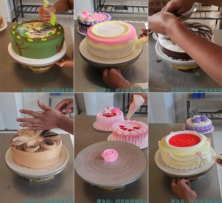 竖屏蛋糕裱花美食甜品手工高清国外短视频解压小说推文素材引流