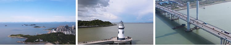 珠海航拍城市中心CBD建筑港珠澳门大桥大剧院夜景宣传片视频素材