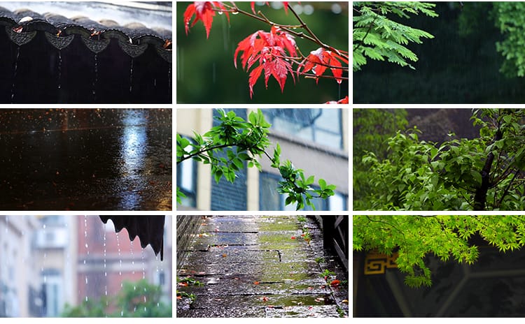 雨天雨滴下雨屋檐水滴落空镜情感孤独唯美意境禅意禅心短视频素材