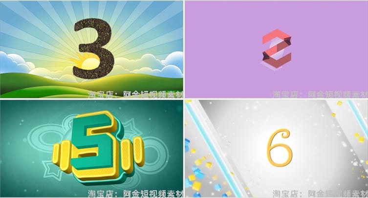 倒计时卡通创意趣味10秒5秒抖音绿幕动态直播间led背景视频素材