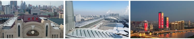 哈尔滨松花江公路大桥圣索菲亚大教堂大剧院城市建筑夜景视频素材