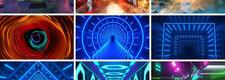 3D动感炫酷穿梭城市隧道过山车酒吧KTV大屏舞台走秀背景视频素材