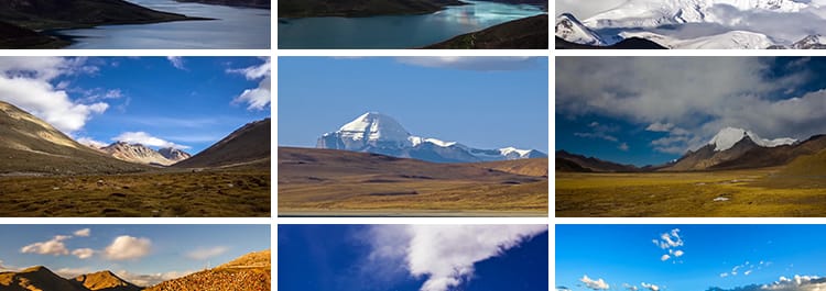 西藏人文青藏高原雪山天路布达拉宫自然风景航拍LED背景视频素材