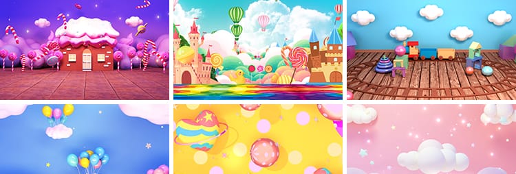 儿童粉色卡通气球可爱幼儿园表演舞台舞蹈LED大屏幕背景视频素材