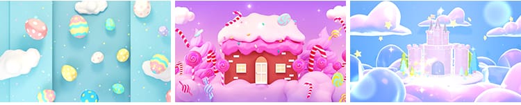 儿童粉色卡通气球可爱幼儿园表演舞台舞蹈LED大屏幕背景视频素材