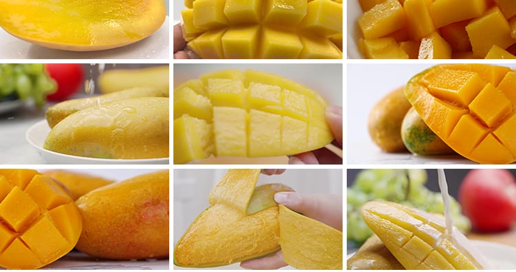 新鲜成熟切开芒果水果芒果汁热带水果实拍特写高清剪辑短视频素材