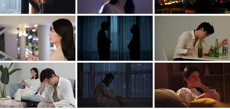 人物情绪低落焦虑伤感悲伤心分手孤独失恋忧郁失意抖音短视频素材