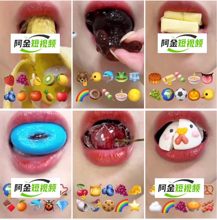 国外咀嚼美食享用美食香蕉面条特写解压减压视频素材小说推文素材