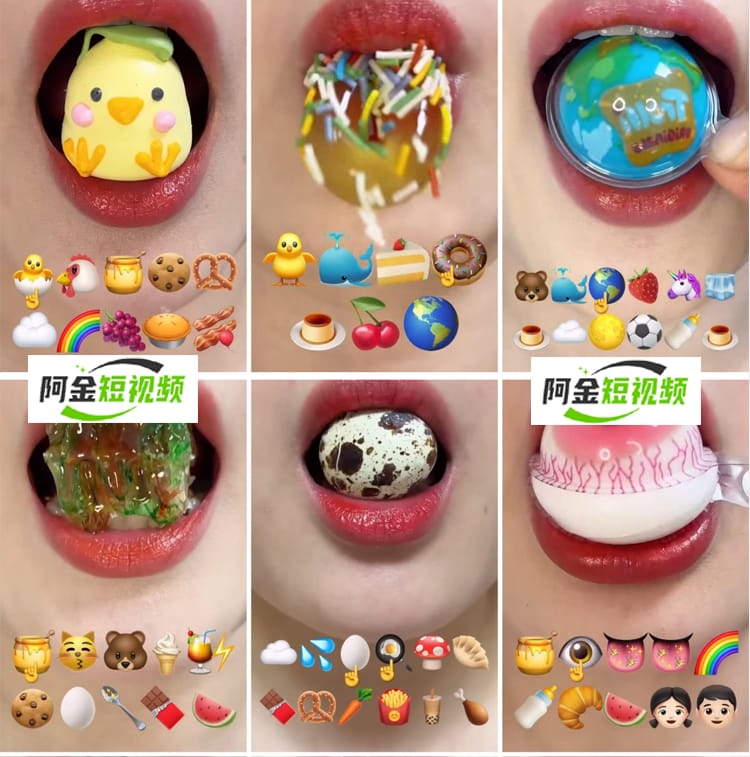 国外咀嚼美食享用美食香蕉面条特写解压减压视频素材小说推文素材