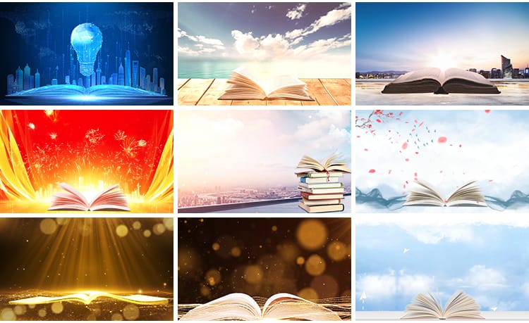 读书本阅读书籍世界读书日演讲朗诵教育学习文化LED背景视频素材