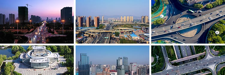 4K河北石家庄城市建筑地标旅游景点CBD商圈夜景航拍延时视频素材