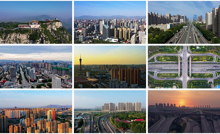 4K河北石家庄城市建筑地标旅游景点CBD商圈夜景航拍延时视频素材