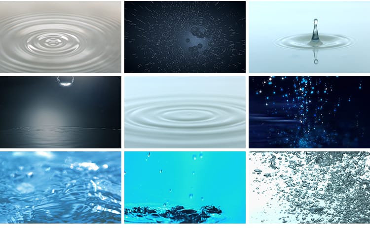 雨水滴水珠涟漪波纹水流淌水花溅起滴露高清动态LED背景视频素材