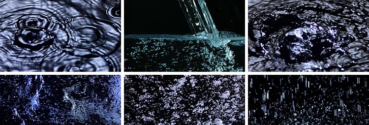 雨水滴水珠涟漪波纹水流淌水花溅起滴露高清动态LED背景视频素材