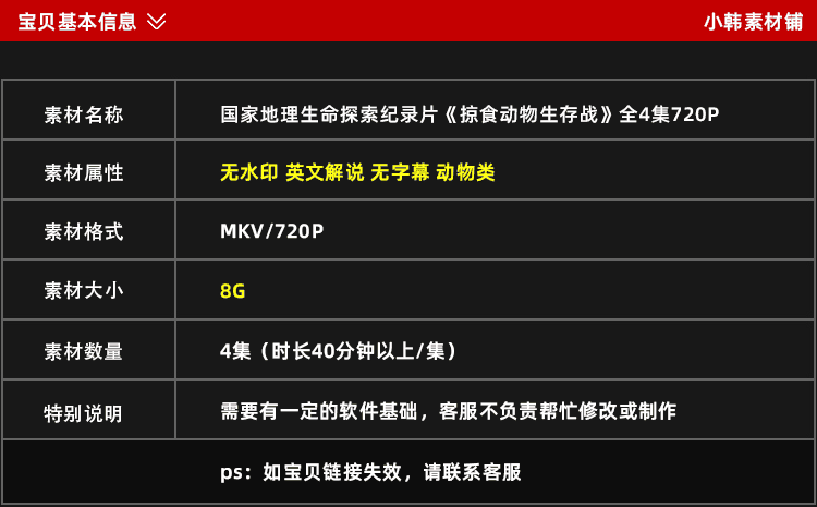 国家地理生命探索纪录片掠食动物生存战中视频自媒体解说视频素材