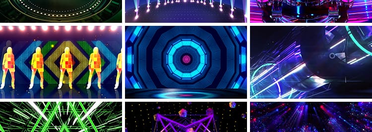 酷炫灯光舞台led背景晚会夜店酒吧大屏幕背景t台走秀动态视频素材