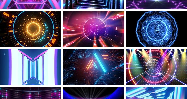 酷炫灯光舞台led背景晚会夜店酒吧大屏幕背景t台走秀动态视频素材