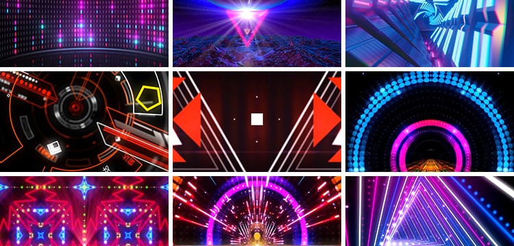 酷炫灯光舞台led背景晚会夜店酒吧大屏幕背景t台走秀动态视频素材