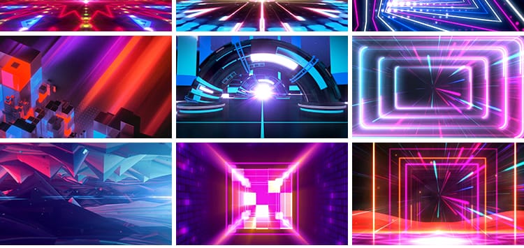 酷炫灯光舞台led背景晚会夜店酒吧大屏幕背景t台走秀动态视频素材