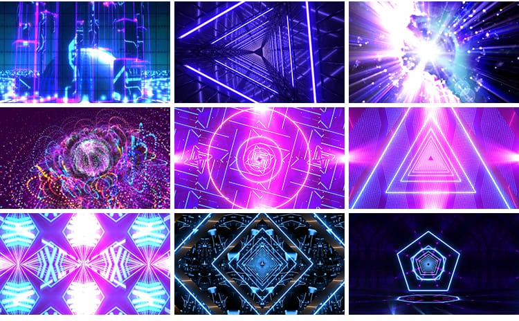 酷炫灯光舞台led背景晚会夜店酒吧大屏幕背景t台走秀动态视频素材