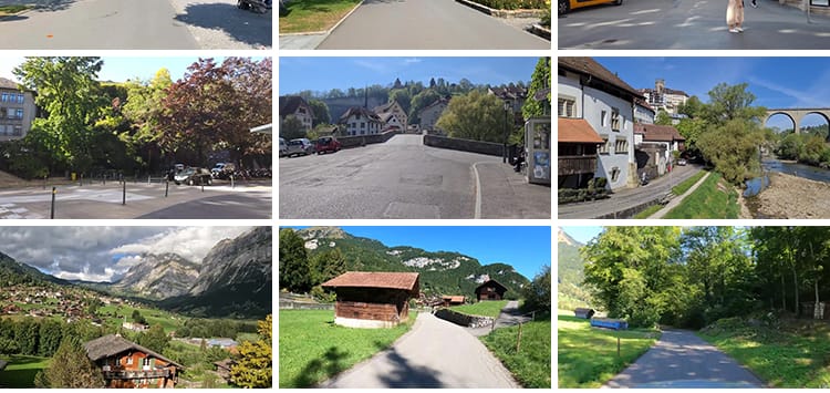 瑞士小镇走拍摄漫步自然风景乡村旅游美景山水欧洲风光长视频素材