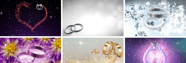 全息钻石戒指钻戒新人交换戒指婚礼结婚求婚粒子LED背景视频素材