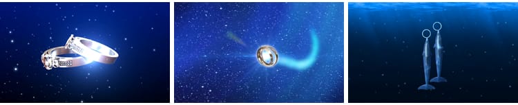 全息钻石戒指钻戒新人交换戒指婚礼结婚求婚粒子LED背景视频素材