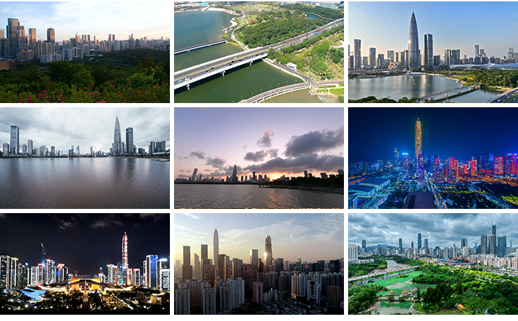 深圳城市地标风光实拍航拍延时繁华都市夜景高楼大厦CBD视频素材