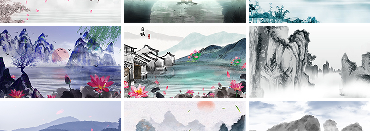 中国风水墨画古风古朗月行古典动态舞蹈演出舞台背景LED视频素材