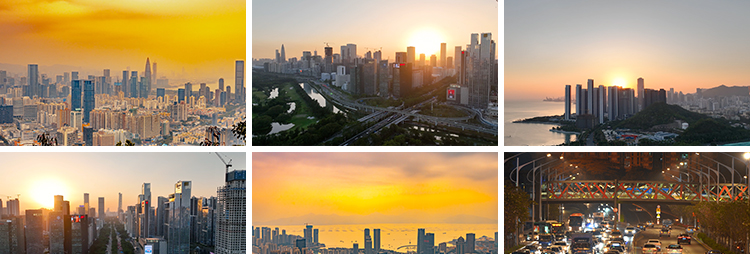 广东深圳南山城市风光地标夜景航拍视频素材人才公园风景视频素材