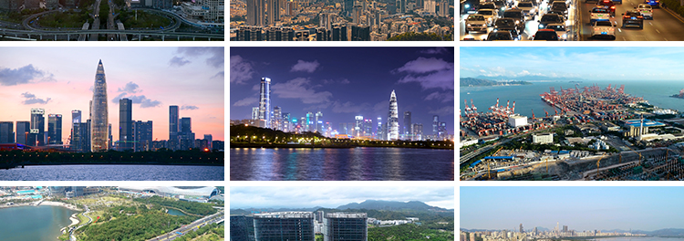 广东深圳南山城市风光地标夜景航拍视频素材人才公园风景视频素材